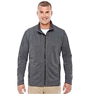 Devon & Jones D885 Men's Fairfield Herringbone Full zip Jacket Heather Navy NWT